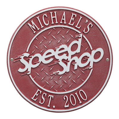 Speed Shop Plaque - Standard Wall - Two Line