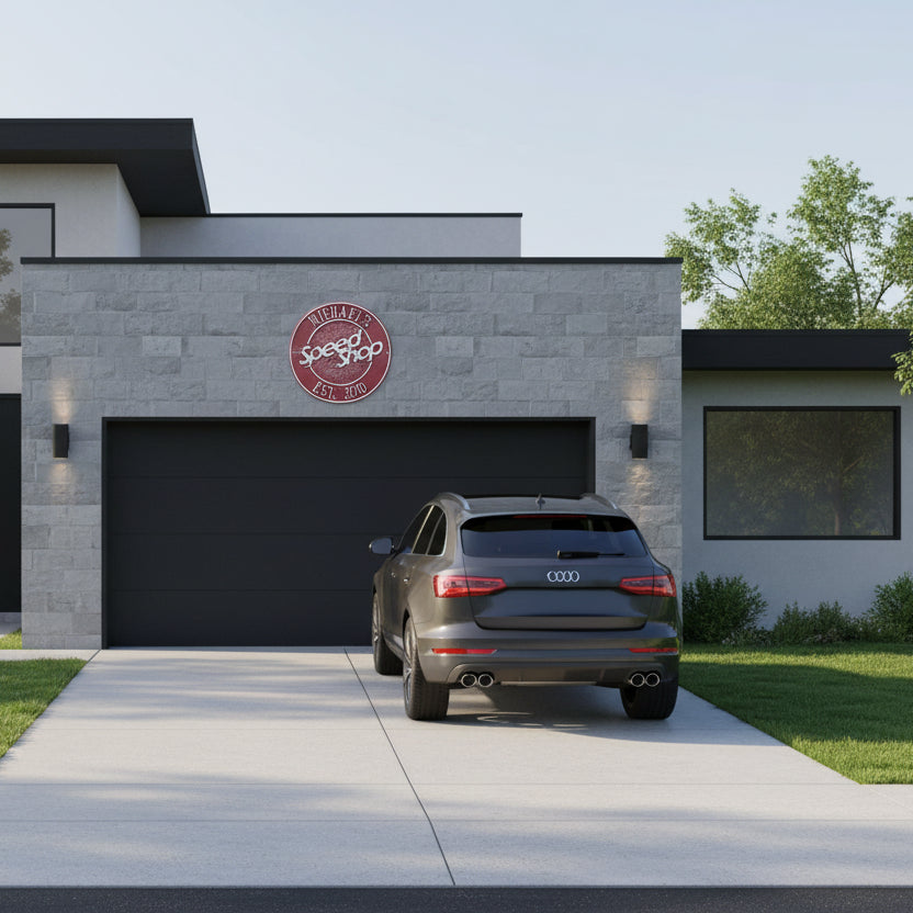 Speed Shop Plaque - Standard Wall - Two Line