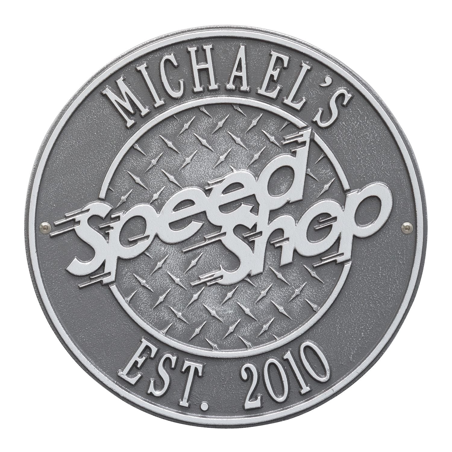 Speed Shop Plaque - Standard Wall - Two Line