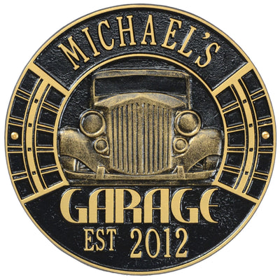 Vintage Car Garage Plaque - Standard Wall - Two Line