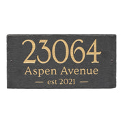 Leslie 3-Line Personalized Etched Wall Slate Sign