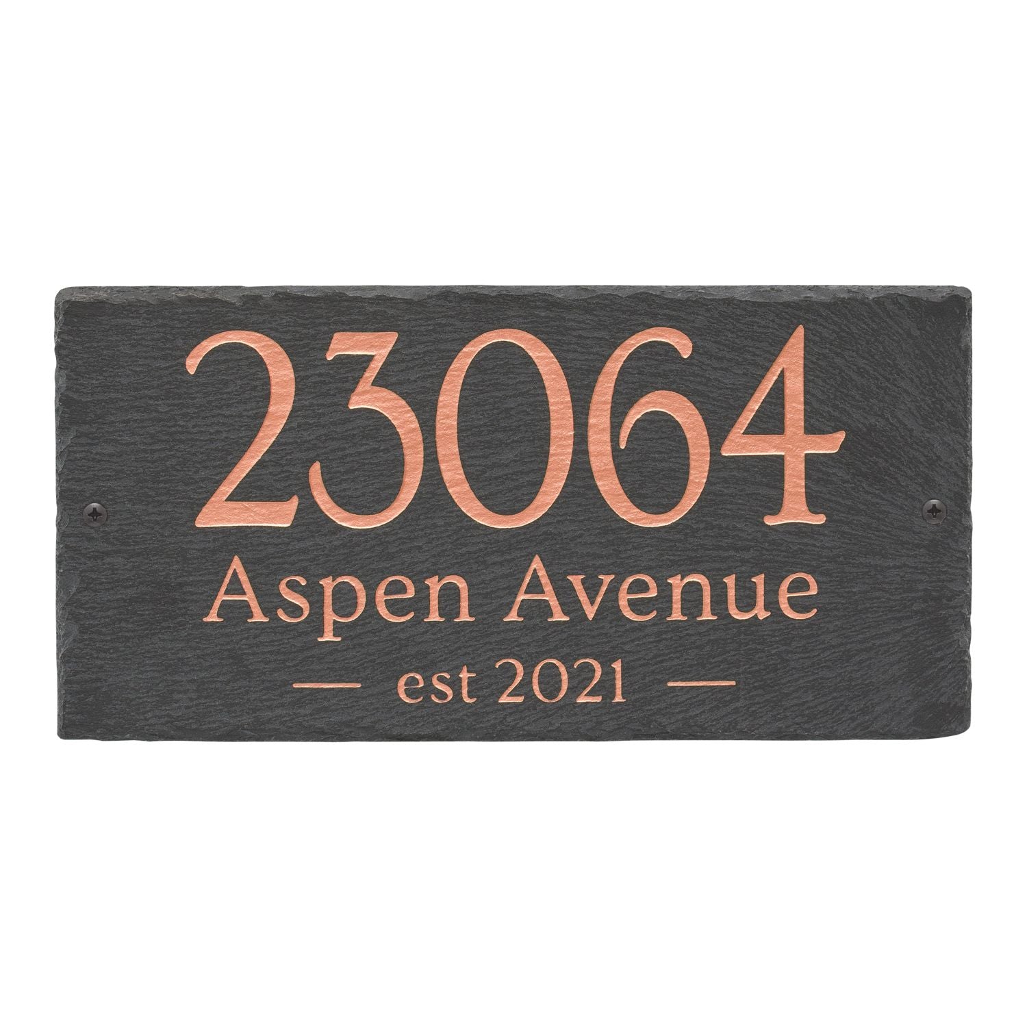 Leslie 3-Line Personalized Etched Wall Slate Sign