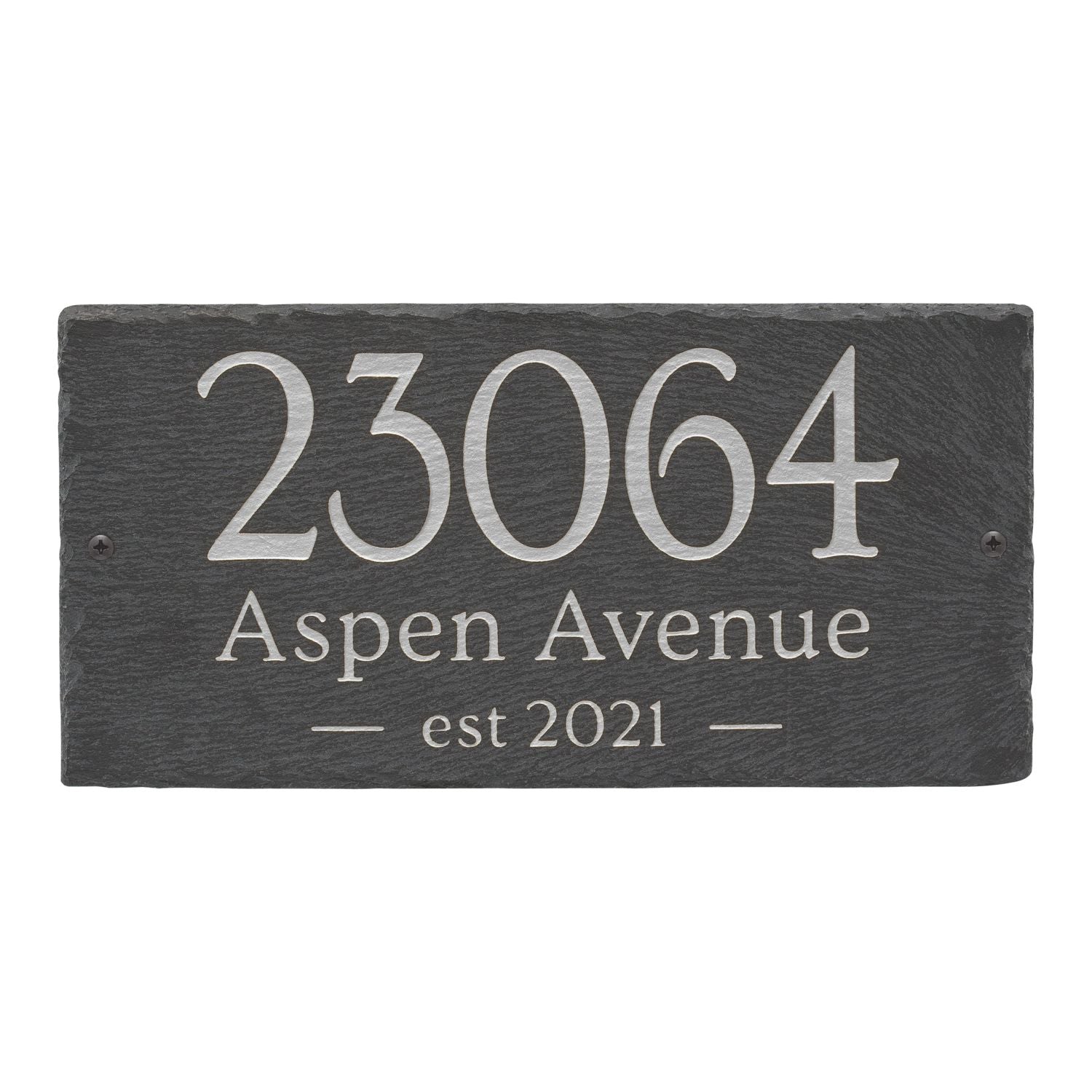 Leslie 3-Line Personalized Etched Wall Slate Sign