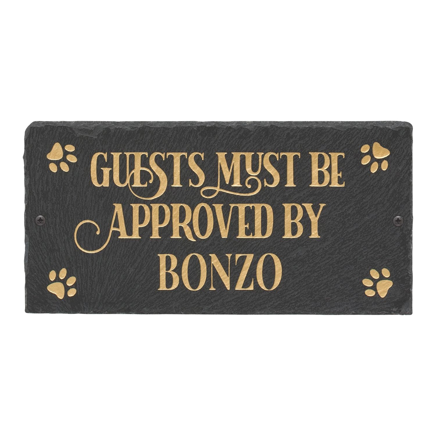 Pet Approved 1-Line Personalized Etched Wall Slate Sign