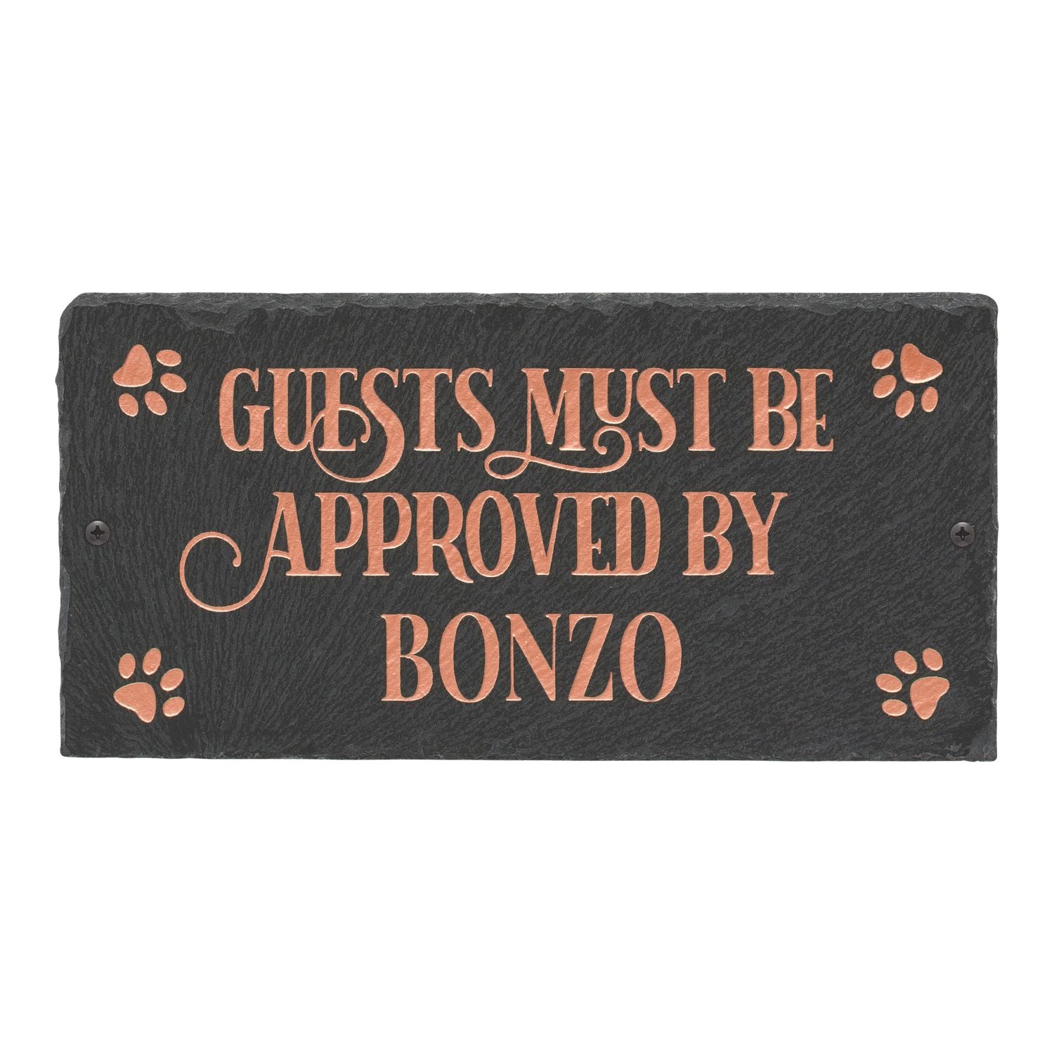 Pet Approved 1-Line Personalized Etched Wall Slate Sign