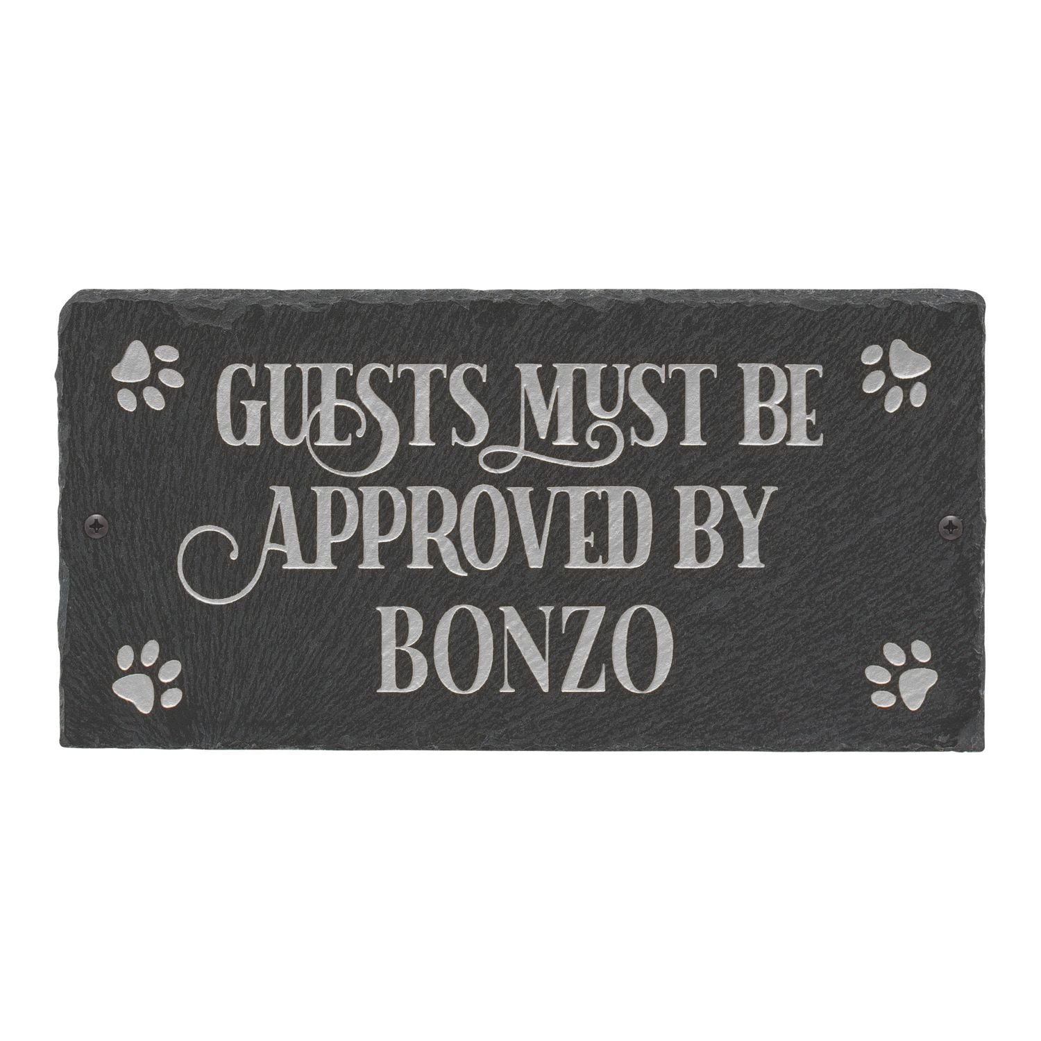 Pet Approved 1-Line Personalized Etched Wall Slate Sign