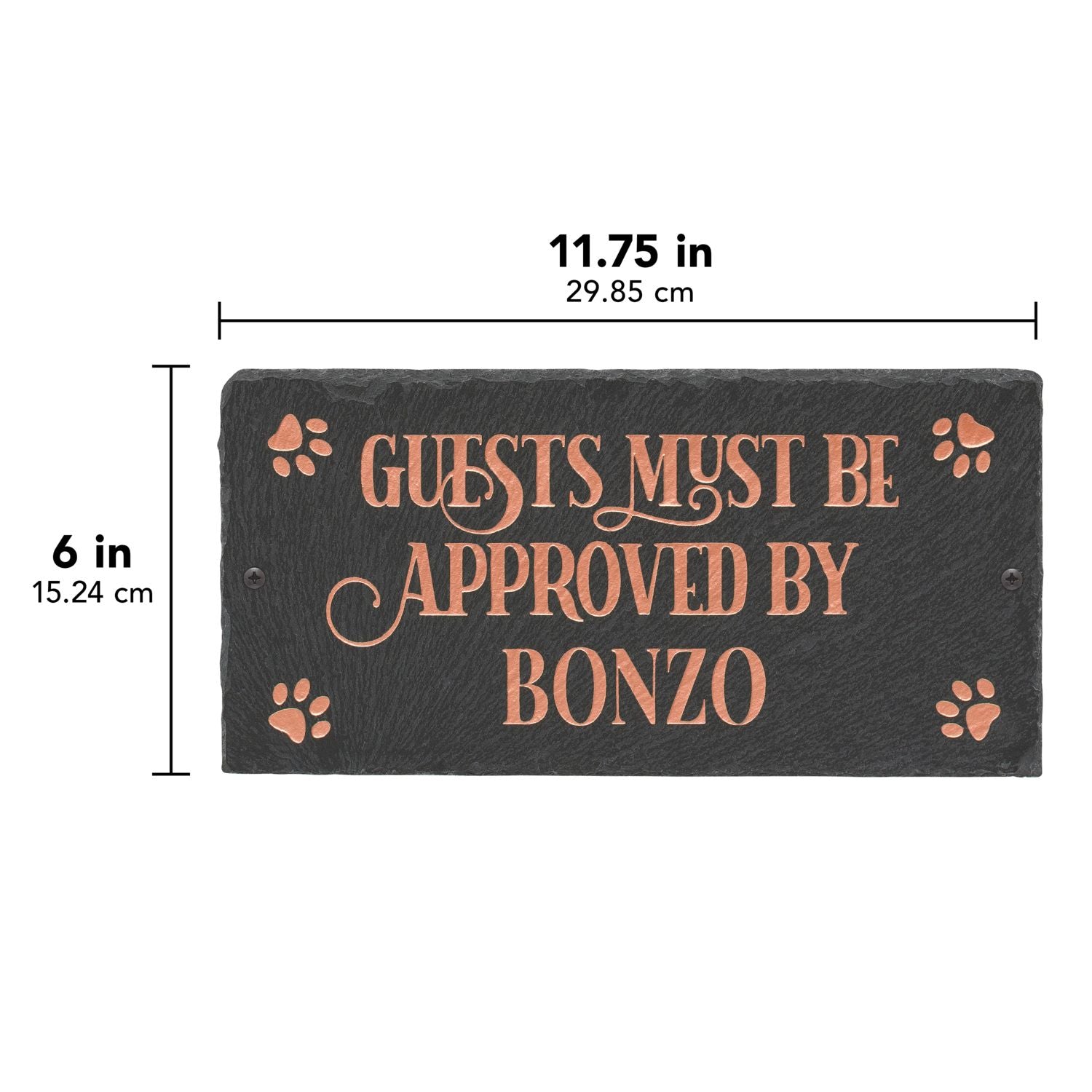 Pet Approved 1-Line Personalized Etched Wall Slate Sign