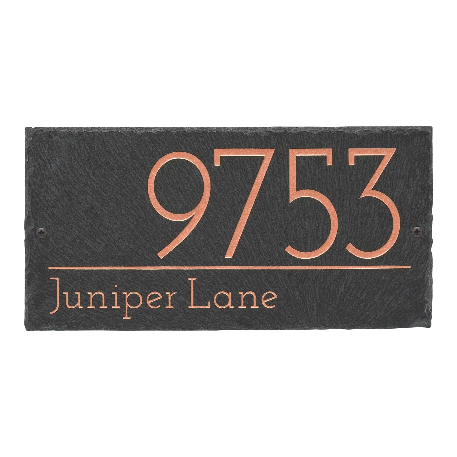 Leighton 2-Line Personalized Etched Wall Slate Sign
