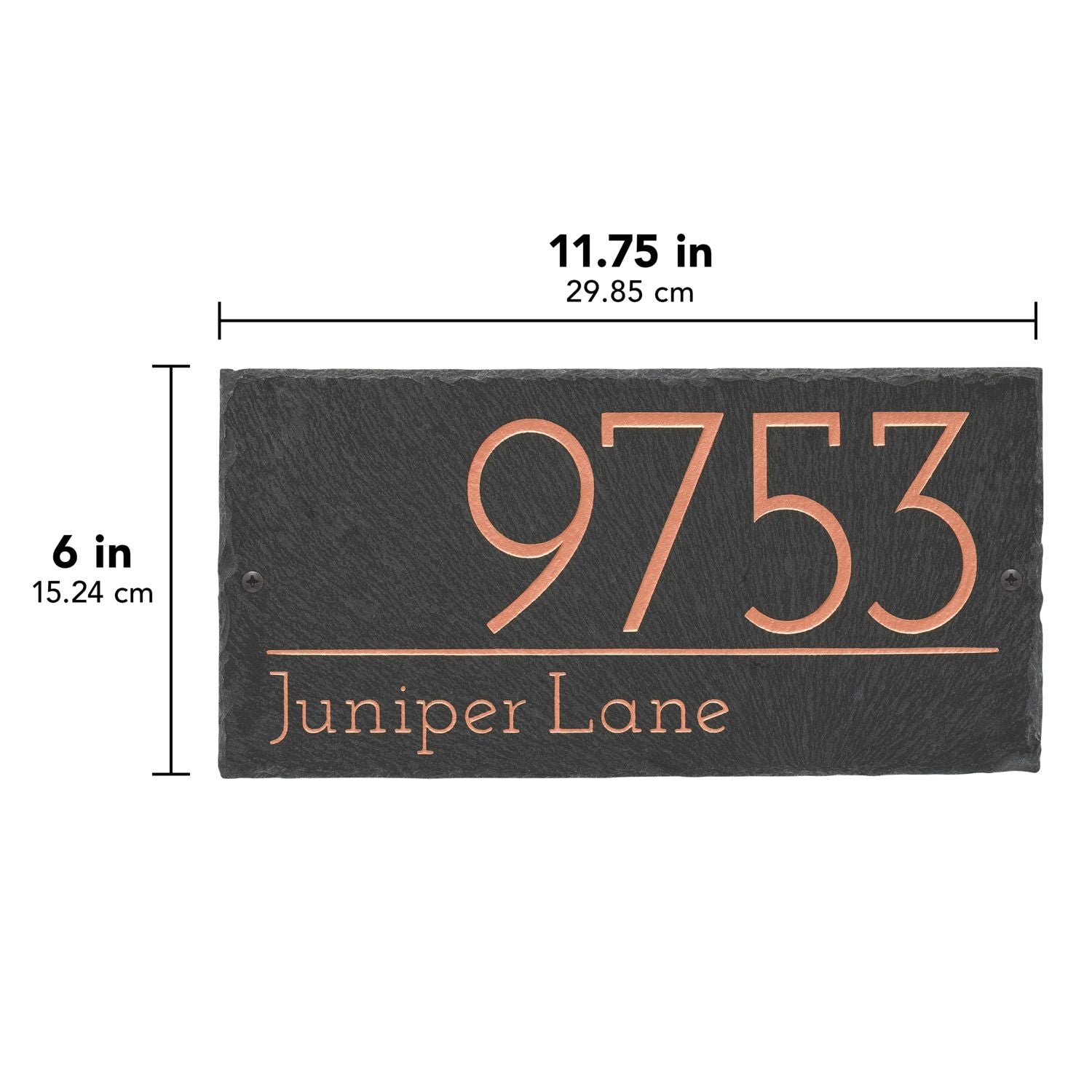 Leighton 2-Line Personalized Etched Wall Slate Sign