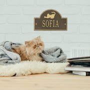 Cat Arch Mini 1-Line Personalized Wall Plaque