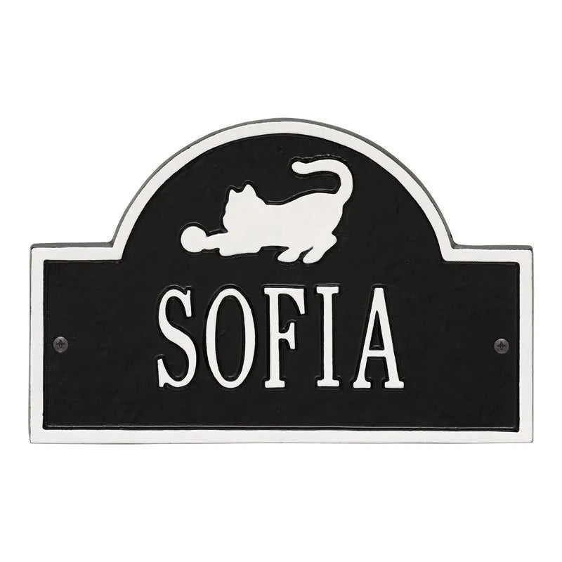 Cat Arch Mini 1-Line Personalized Wall Plaque