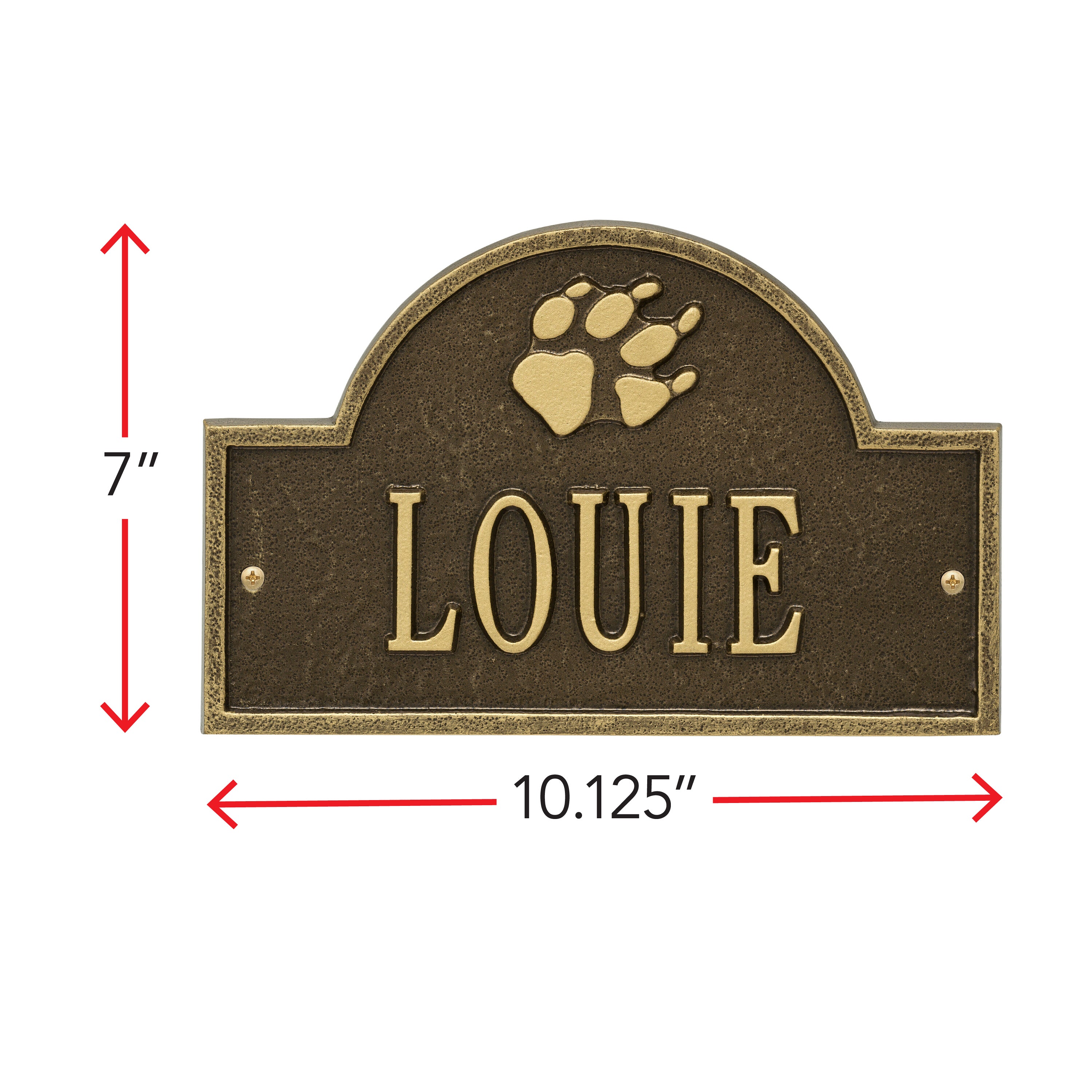 Dog Paw Arch Mini 1-Line Personalized Wall Plaque