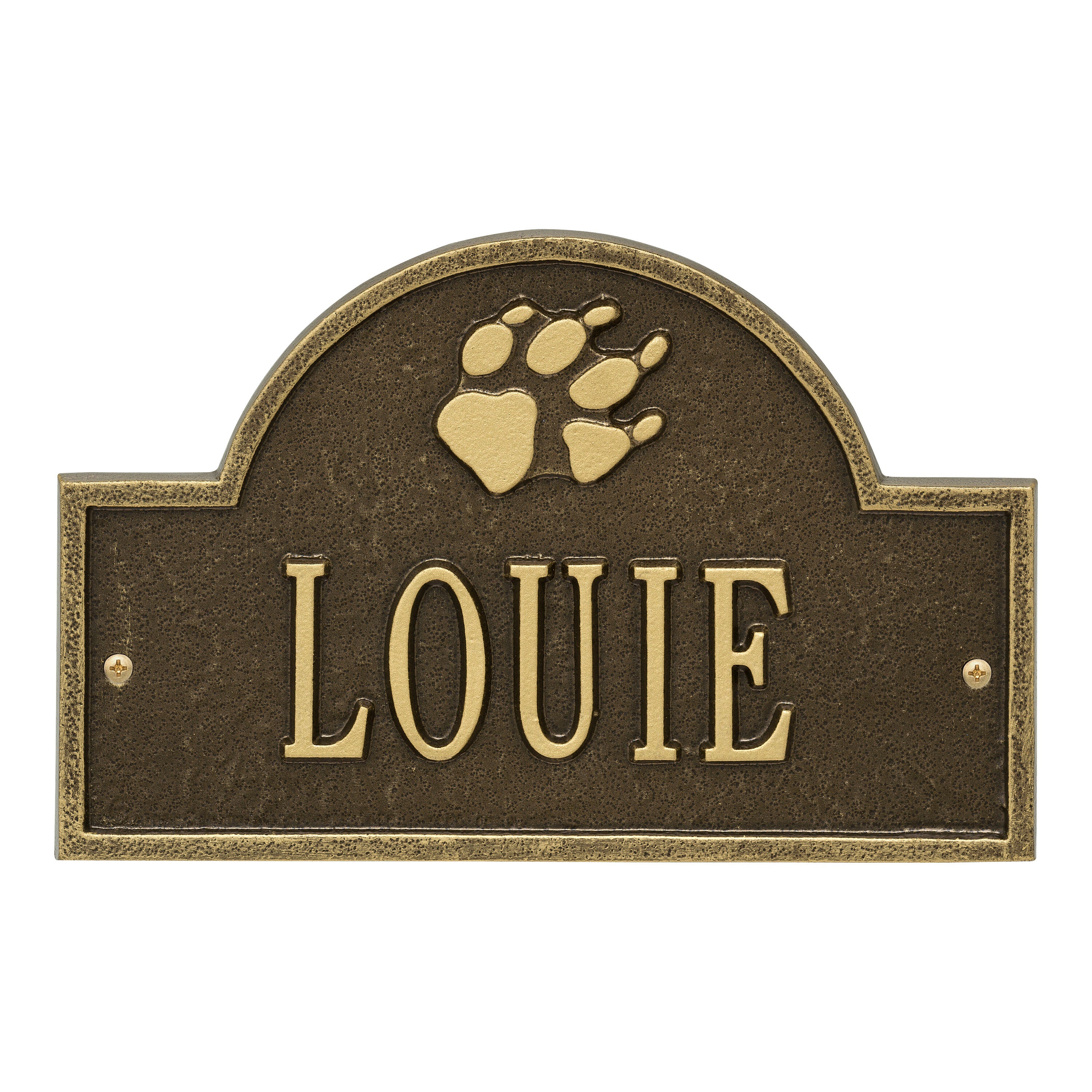 Dog Paw Arch Mini 1-Line Personalized Wall Plaque