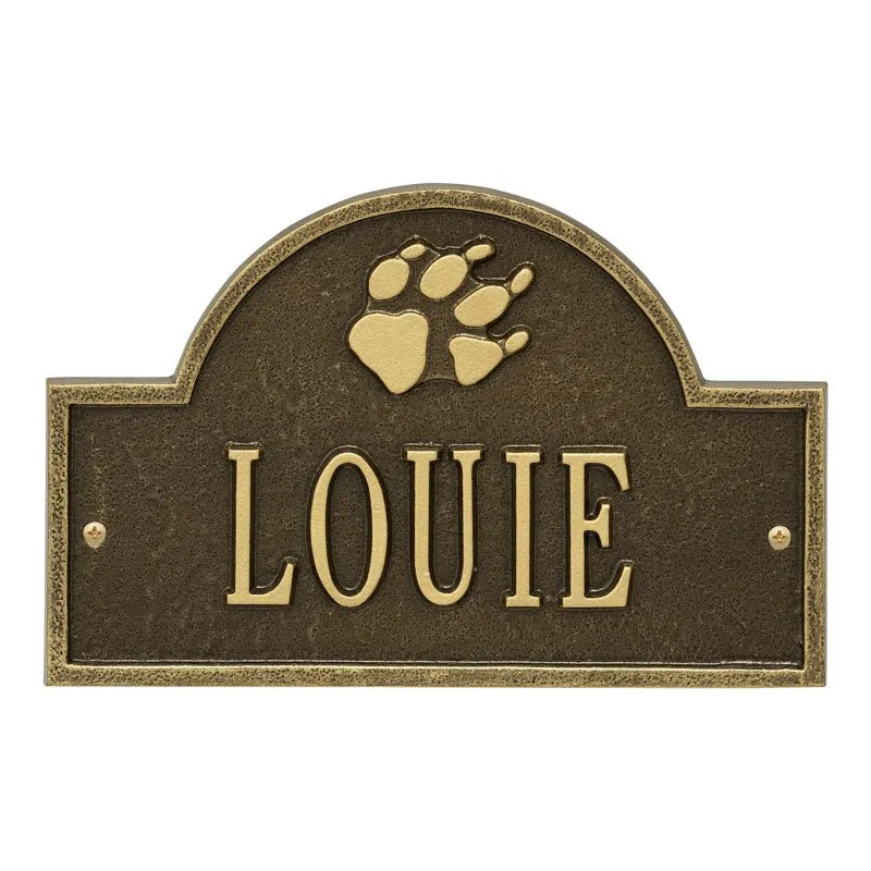 Dog Paw Arch Mini 1-Line Personalized Wall Plaque