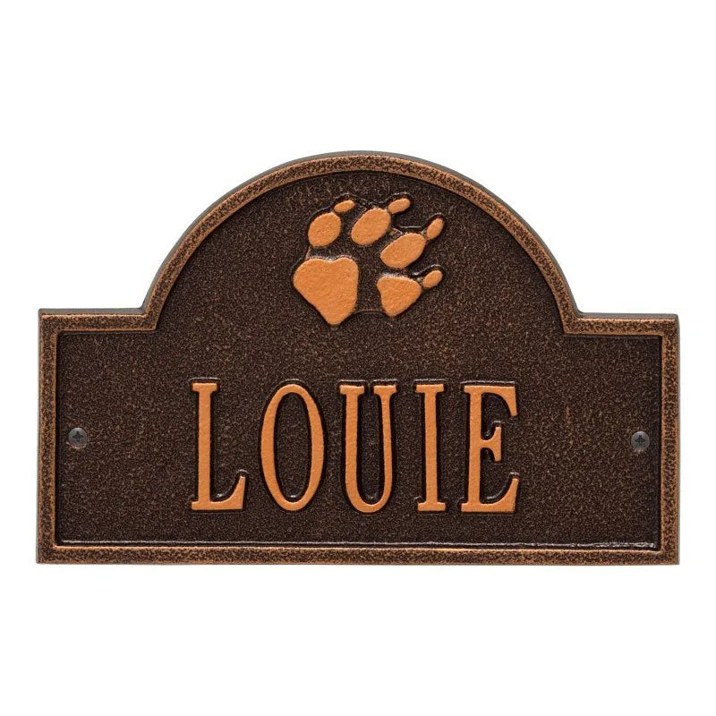 Dog Paw Arch Mini 1-Line Personalized Wall Plaque