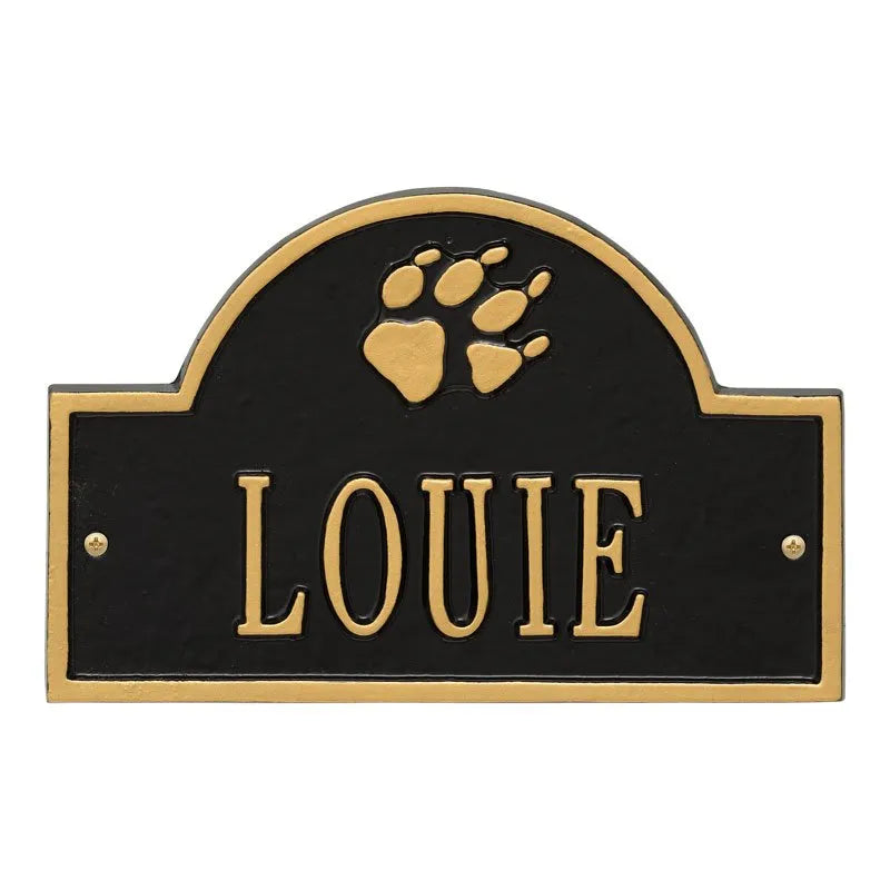 Dog Paw Arch Mini 1-Line Personalized Wall Plaque