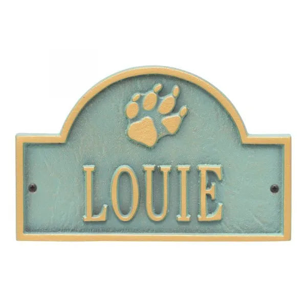 Dog Paw Arch Mini 1-Line Personalized Wall Plaque