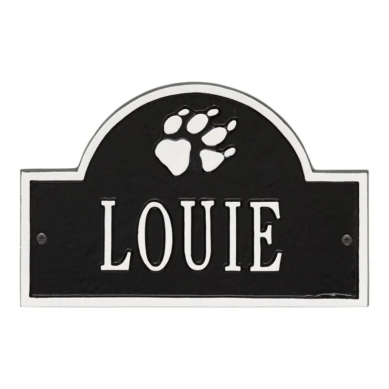 Dog Paw Arch Mini 1-Line Personalized Wall Plaque