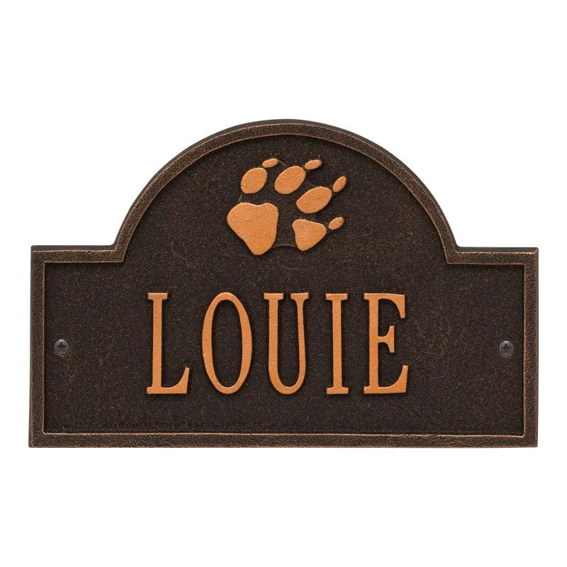 Dog Paw Arch Mini 1-Line Personalized Wall Plaque