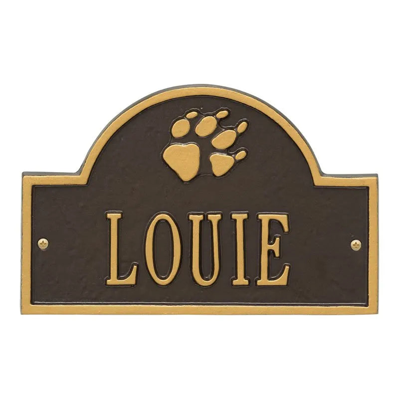 Dog Paw Arch Mini 1-Line Personalized Wall Plaque