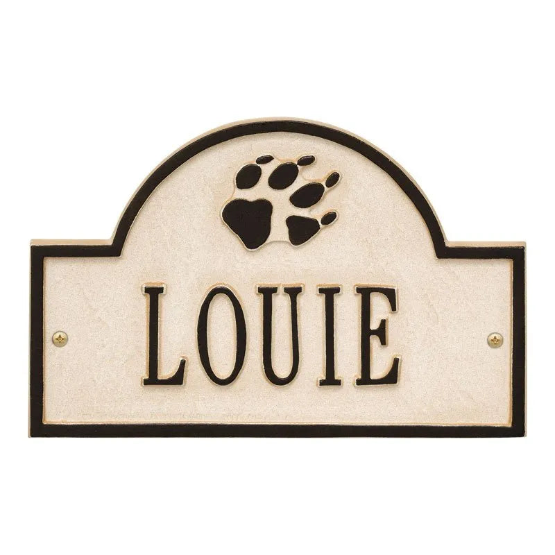 Dog Paw Arch Mini 1-Line Personalized Wall Plaque