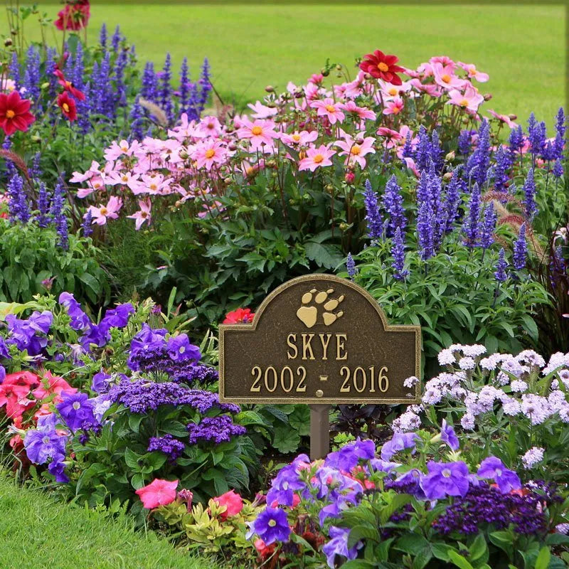 Dog Paw Arch Mini 2-Line Personalized Lawn Plaque