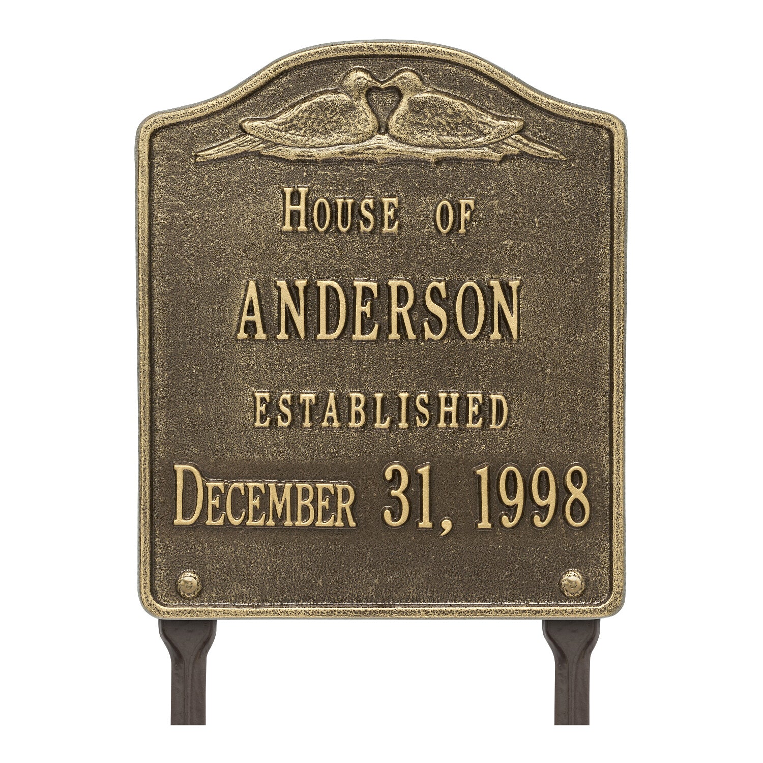 Dove Wedding Anniversary Personalized Plaque Lawn