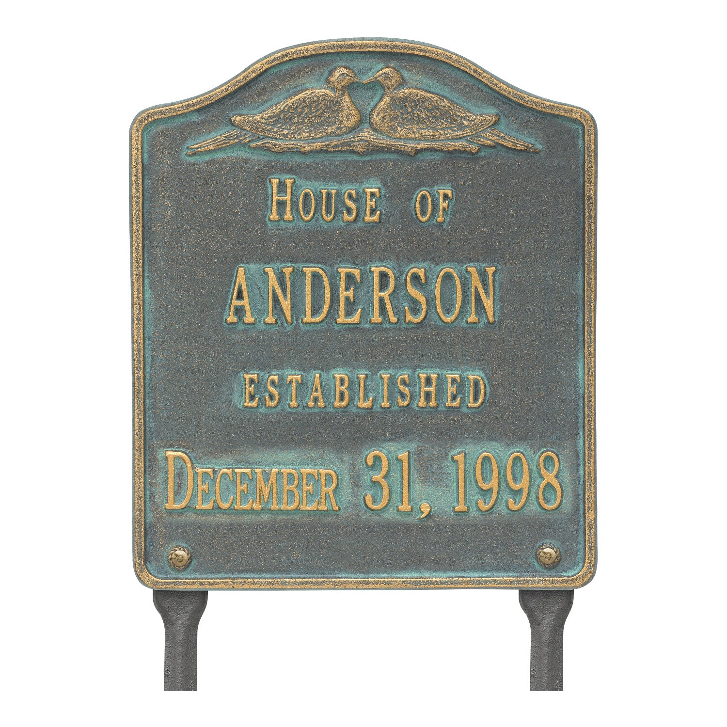 Dove Wedding Anniversary Personalized Plaque Lawn