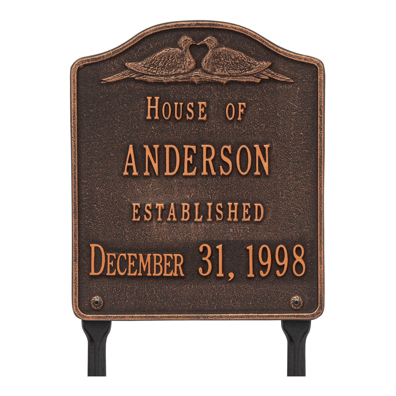 Dove Wedding Anniversary Personalized Plaque Lawn