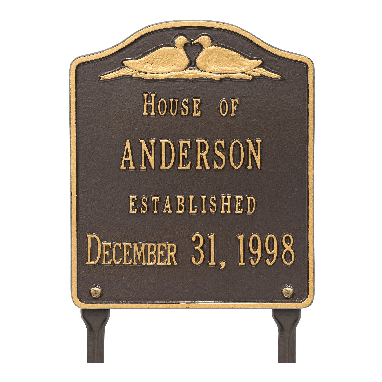 Dove Wedding Anniversary Personalized Plaque Lawn