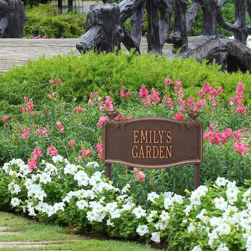 Vine Chickadee Garden Personalized Lawn Plaque