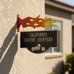 2-Sided Hanging Garage Chopper Plaque
