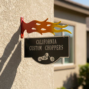 2-Sided Hanging Garage Chopper Plaque