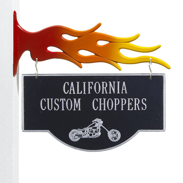 2-Sided Hanging Garage Chopper Plaque