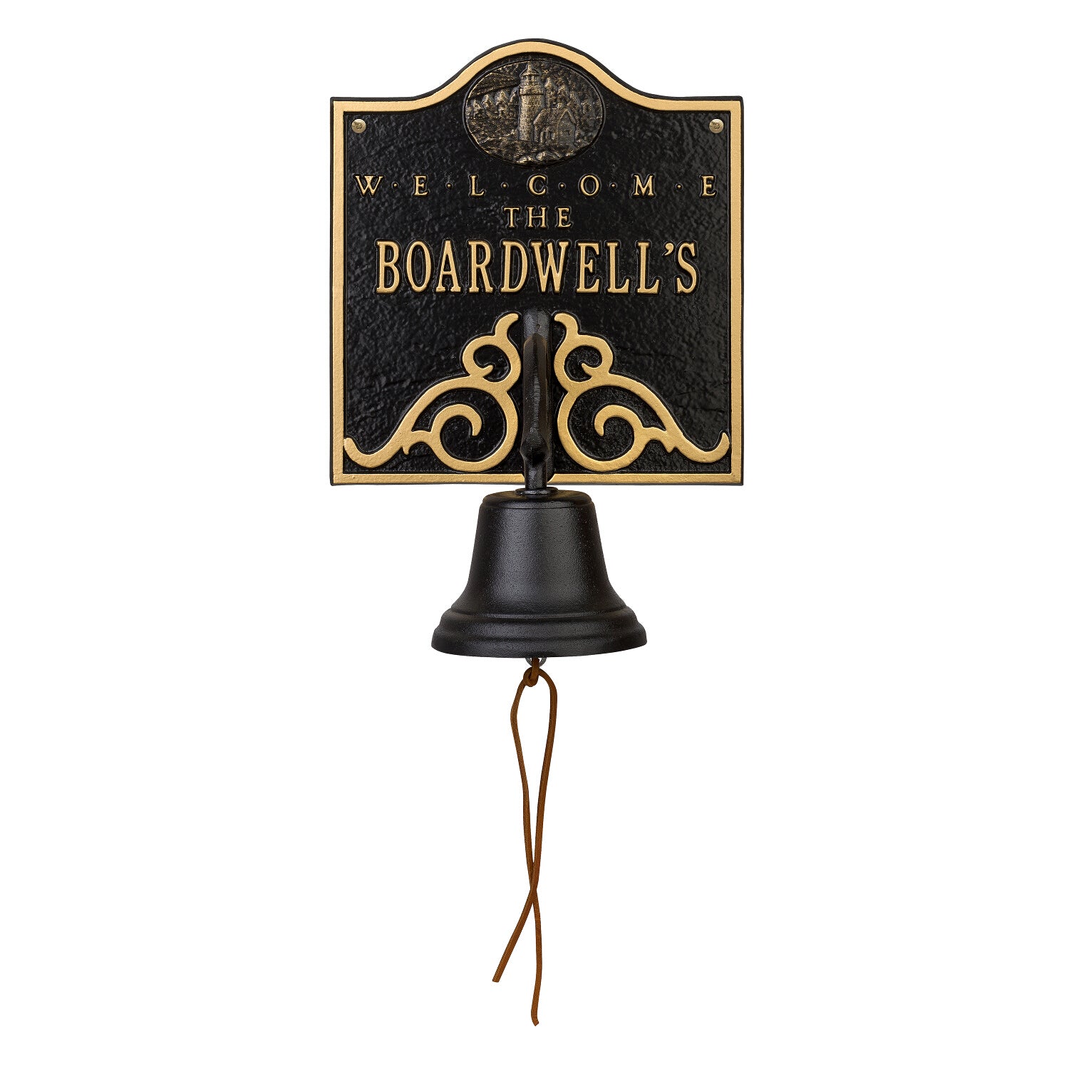 Lighthouse Bell Welcome Personalized Plaque