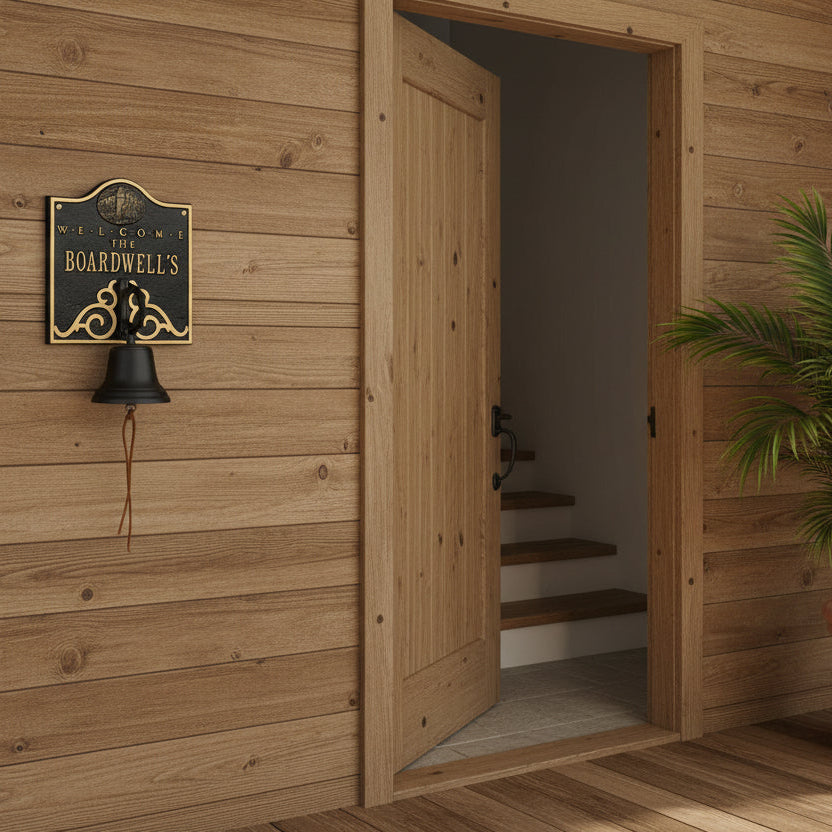 Lighthouse Bell Welcome Personalized Plaque