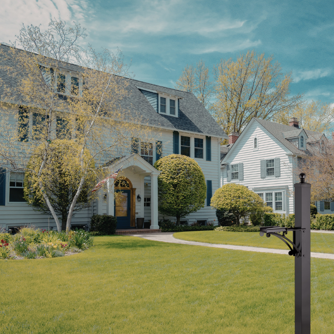 Deluxe Post & Brackets with Ball Finial and Cuff