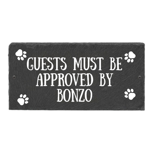 Pet Approved 1-Line Personalized Etched Wall Slate Sign