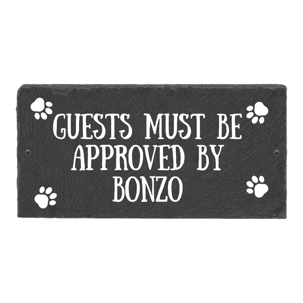 Pet Approved 1-Line Personalized Etched Wall Slate Sign